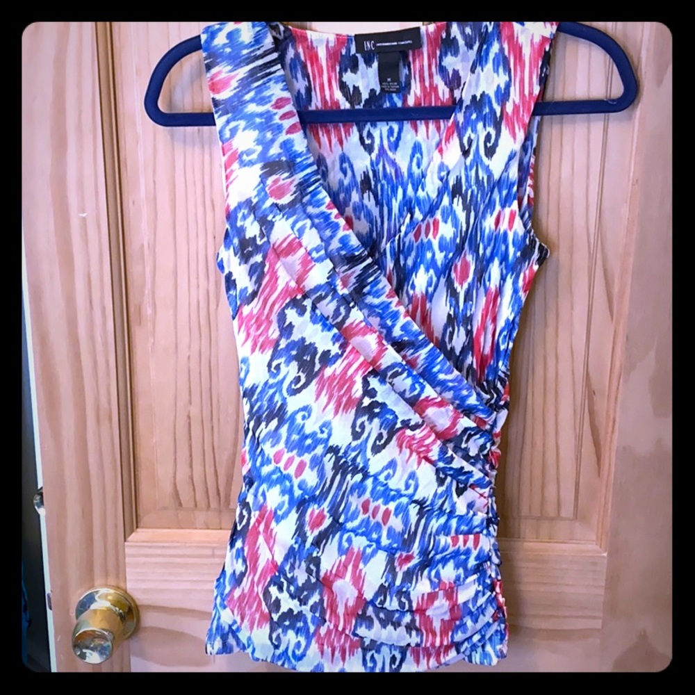 I.N.C. Ikat pattern/ Patriotic Top- Size M
